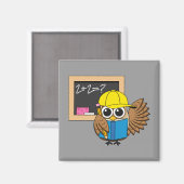 Niedlich School Student Owl Cartoon Magnet (Vorderseite/Rückseite)