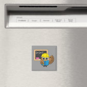 Niedlich School Student Owl Cartoon Magnet (In Situ (Geschirrspüler))
