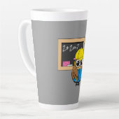 Niedlich School Student Owl Cartoon Milchtasse (Linke Ecke)