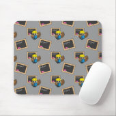 Niedlich School Student Owl Cartoon Mousepad (Mit Mouse)
