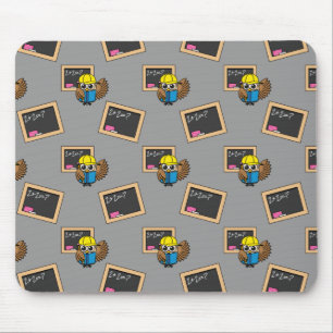 Niedlich School Student Owl Cartoon Mousepad