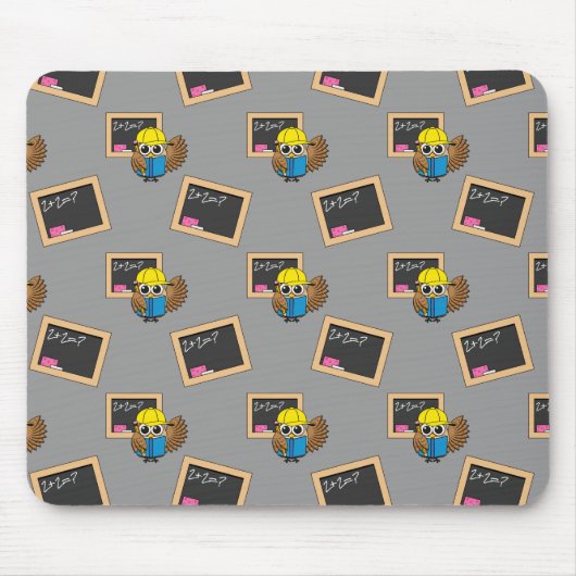 Niedlich School Student Owl Cartoon Mousepad (Vorne)