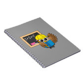 Niedlich School Student Owl Cartoon Notizblock (Rechte Seite)