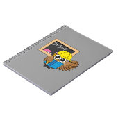 Niedlich School Student Owl Cartoon Notizblock (Linke Seite)
