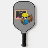 Niedlich School Student Owl Cartoon Pickleball Schläger (Rückseite)