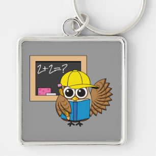 Niedlich School Student Owl Cartoon Schlüsselanhänger