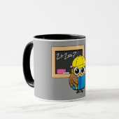 Niedlich School Student Owl Cartoon Tasse (Vorderseite Links)