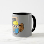 Niedlich School Student Owl Cartoon Tasse (VorderseiteRechts)