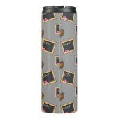 Niedlich School Student Owl Cartoon Thermosbecher (Rückseite)