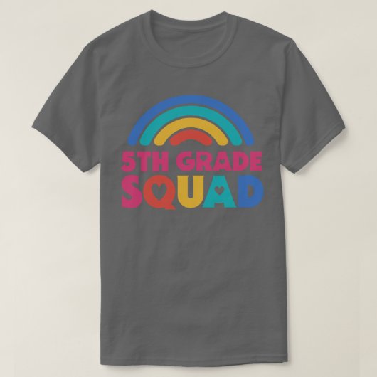Niedlich School Teacher 5th Grade Squad mit Retro  T-Shirt (Design vorne)