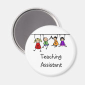 Niedlich School Teaching Assistant with Kids Carto Magnet (Vorderseite/Rückseite)