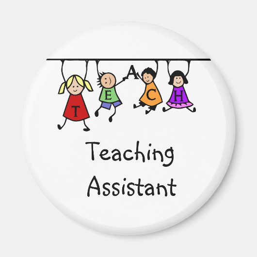 Niedlich School Teaching Assistant with Kids Carto Magnet (Vorne)