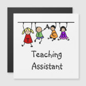 Niedlich School Teaching Assistant with Kids Carto Magnetkarte (Vorne/Hinten)