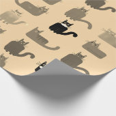 Niedlich Schwarz & Grau, Minimal Cat Animal zum Ge Geschenkpapier (Ecke)