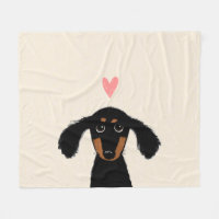 Niedlich Schwarz-Tan-Dackel Hund mit Herz