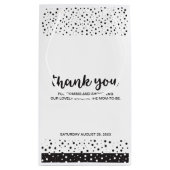 Niedlich, schwarz und weiß, Danke, Baby Dusche Kleine Geschenktüte (Rückseite)