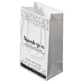 Niedlich, schwarz und weiß, Danke, Baby Dusche Kleine Geschenktüte (Rückseite Schrägansicht)