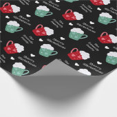 Niedlich Schwarz und Weiß frohe Weihnachtskakao Geschenkpapier (Ecke)