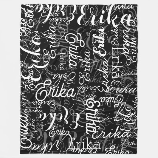 Niedlich Schwarz und Weiß Gemustert Fleecedecke (Vorderseite)