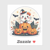 Niedlich Schwarz und Weiß Kitten - Spooky Sticker (Blatt)