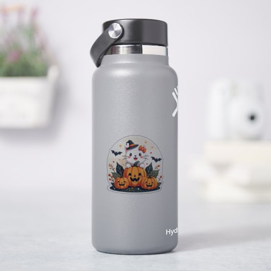 Niedlich Schwarz und Weiß Kitten - Spooky Sticker (HydroFlask)