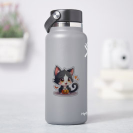 Niedlich Schwarz und Weiß Kitten - Spooky Sticker