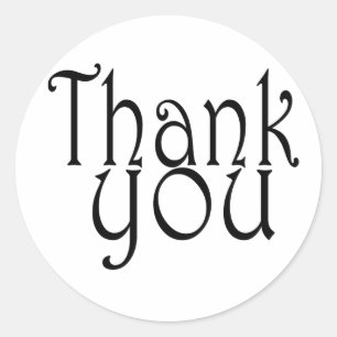 Niedlich Schwarz und Weiß Vielen Dank Siegel Runder Aufkleber