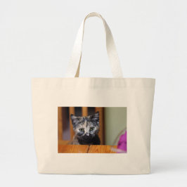 Niedlich Schwarz-Weiß-Kitten Jumbo Stoffbeutel