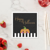 Niedlich Schwarz-weiß Orange Glitzer Pumpween Hall Serviette (Beispiel)