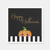 Niedlich Schwarz-weiß Orange Glitzer Pumpween Hall Serviette (Vorderseite)