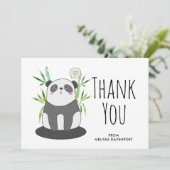 Niedlich Schwarz & Weiß Panda in Bamboo Vielen Dan Dankeskarte (Stehend Vorderseite)