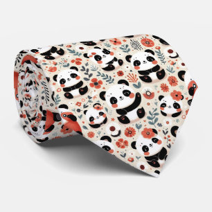 Niedlich Schwarz-Weiß-Panda Krawatte