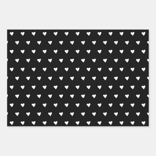 Niedlich Schwarz-Weiß-Schärfe Minimalistisch Geschenkpapier Set (Vorderseite 3)