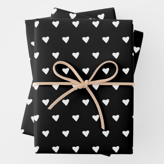 Niedlich Schwarz-Weiß-Schärfe Minimalistisch Geschenkpapier Set (Beispiel)