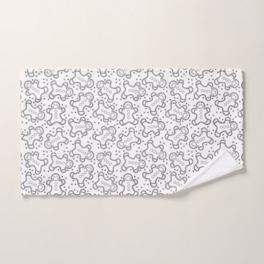 Niedlich Schwarz-Weiß-Weihnachtsgingerbrot Badhandtuch Set (Handtuch)