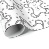 Niedlich Schwarz-Weiß-Weihnachtsgingerbrot Geschenkpapier (Rolleneckpunkt)