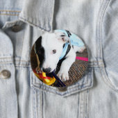 Niedlich Schwarz-Weiß-Welpe Button (Beispiel)