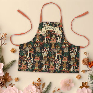 Niedlich Schwarze Cottage Mushroom Pattern Kinder Schürze