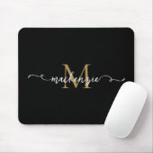Niedlich-Schwarze-Script-Typografie Mousepad (Mit Mouse)