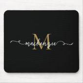 Niedlich-Schwarze-Script-Typografie Mousepad (Vorne)