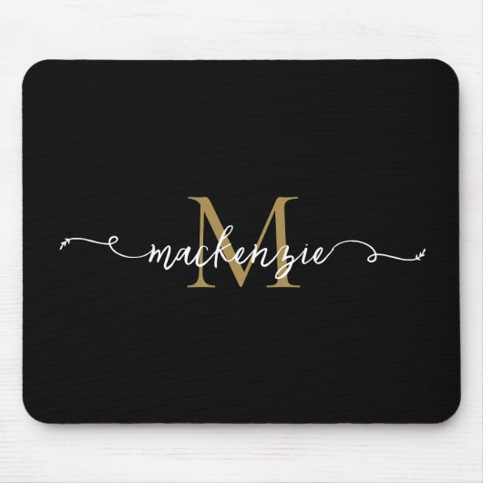 Niedlich-Schwarze-Script-Typografie Mousepad (Vorne)