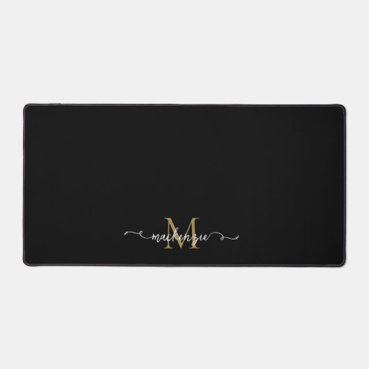 Niedlich-Schwarze-Script-Typografie Schreibtischunterlage (Vorderseite)