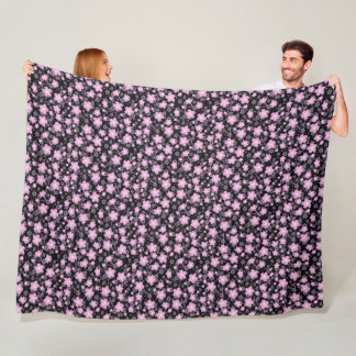 Niedlich Schwarzes Rosa Schönes Kirschblossom Fleecedecke