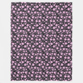 Niedlich Schwarzes Rosa Schönes Kirschblossom Fleecedecke (Vorderseite)