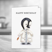 Niedlich Scientist Pinguin Mouse Birthday Karte