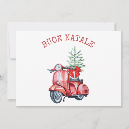 Niedlich Scooter Buon Natale Holiday Gruß Feiertagskarte (Vorderseite)