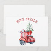 Niedlich Scooter Buon Natale Holiday Gruß Feiertagskarte (Vorne/Hinten)