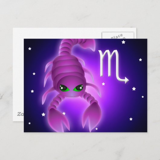 Niedlich Scorpio Zodiac Postkarte (Vorne/Hinten)