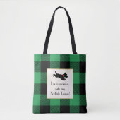 Niedlich Scottie Dog Buffalo Kariert Green Tote Ba Tasche (Vorderseite)