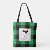 Niedlich Scottie Dog Buffalo Kariert Green Tote Ba Tasche (Rückseite)
